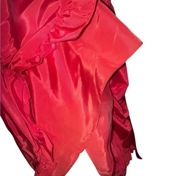 Vintage Gunne Sax Red Ruffle Dress Cottagecore Renaissance Gown - Picture 9 of 15